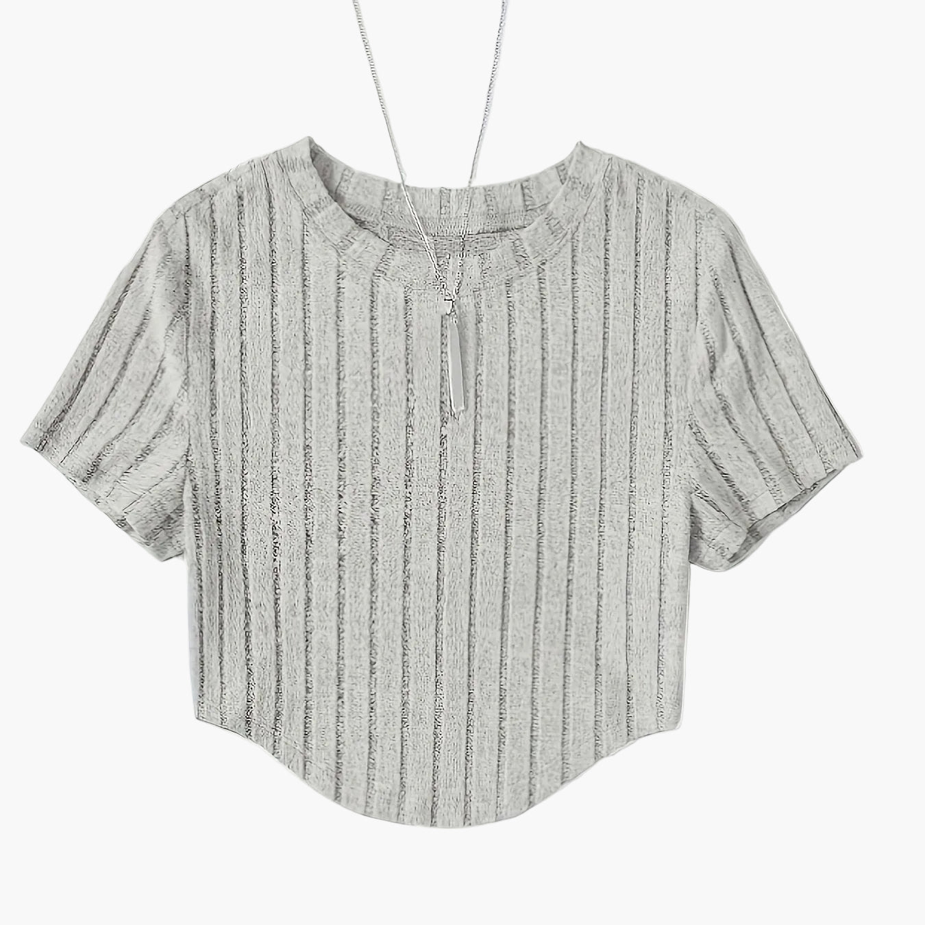 T-shirt damski w stylu casual z krótkim rękawem i okrągłym dekoltem – idealny na lato i czas wolny
