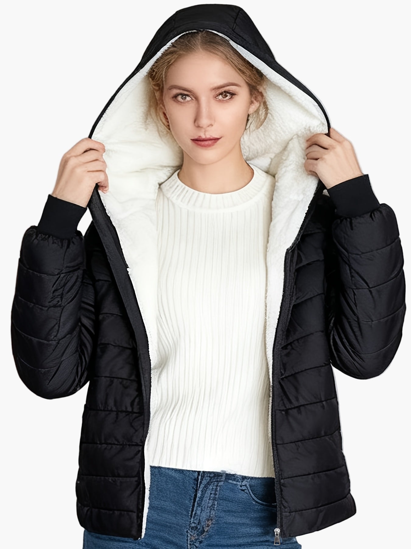 Veste matelassée d'hiver femme style urbain à capuche
