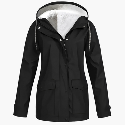 Veste imperméable femme style urbain doublée polaire pour hiver et pluie