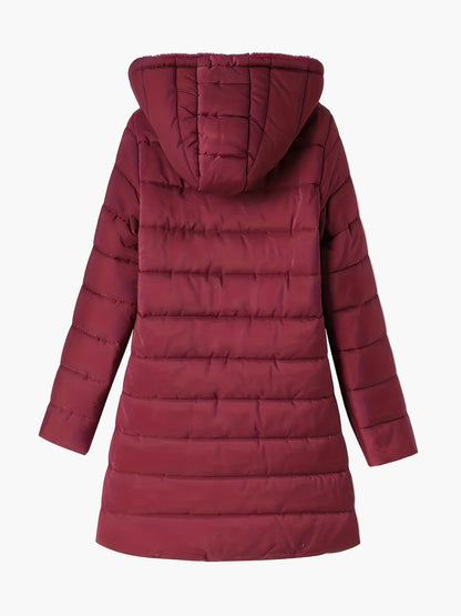 Manteau matelassé à capuche pour femme style urbain chaud