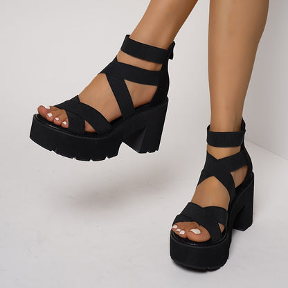 Sandales à talon plateforme pour femme, style tendance, idéales pour toutes occasions