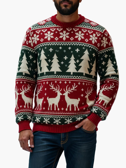 Pull de Noël homme à motifs festifs pour fêtes et hiver