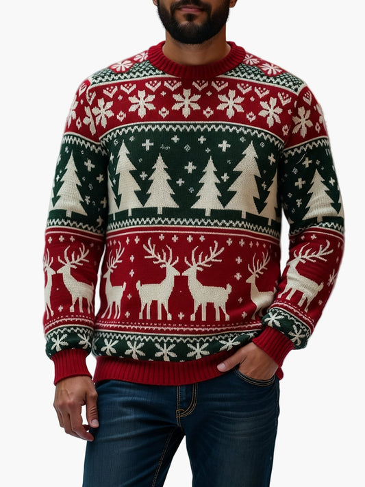 Pull de Noël homme à motifs festifs pour fêtes et hiver
