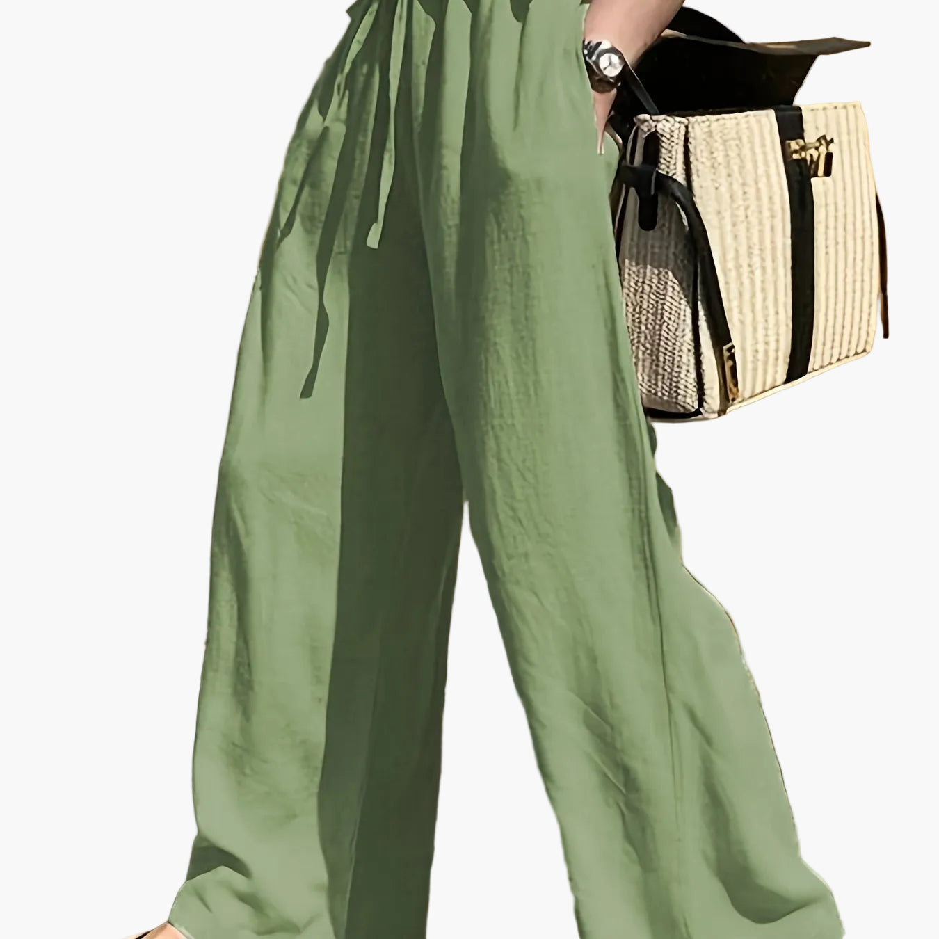 Pantaloni larghi donna stile casual chic con vita a coulisse – Ideali per primavera ed estate