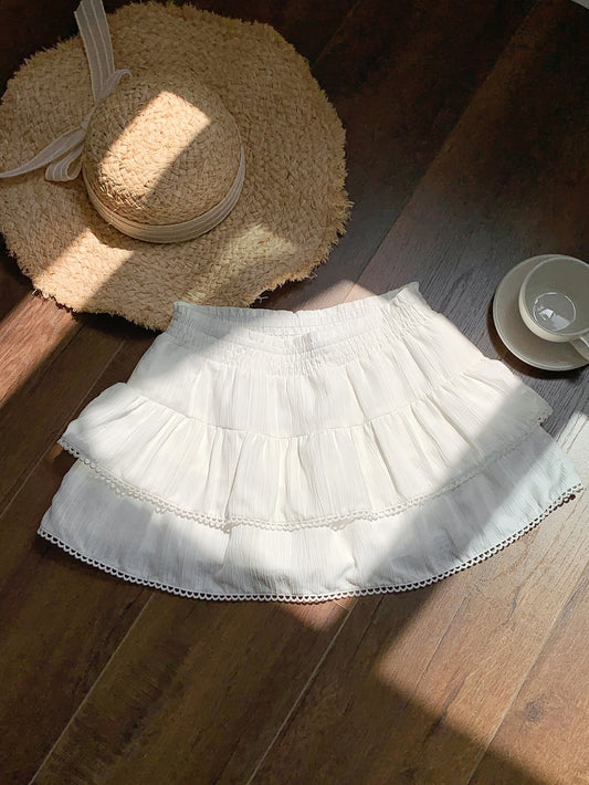 Falda mini con volantes estilo bohemio para mujer - Elegante y veraniega