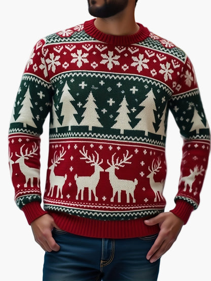 Pull de Noël homme à motifs festifs pour fêtes et hiver