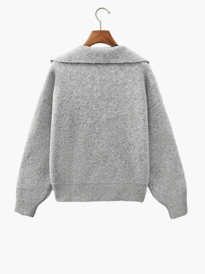 Pull vintage à col V style décontracté pour femme - idéal automne hiver