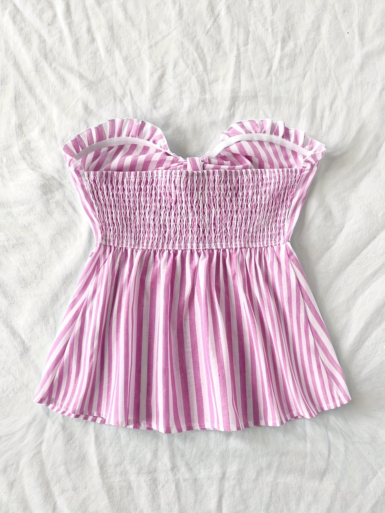 Top bustier met strepen, voorgebonden, casual stijl voor dames