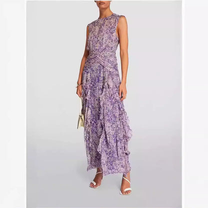 Lisa – Robe en Chiffon V-cou à Épaules Dégagées pour Femmes