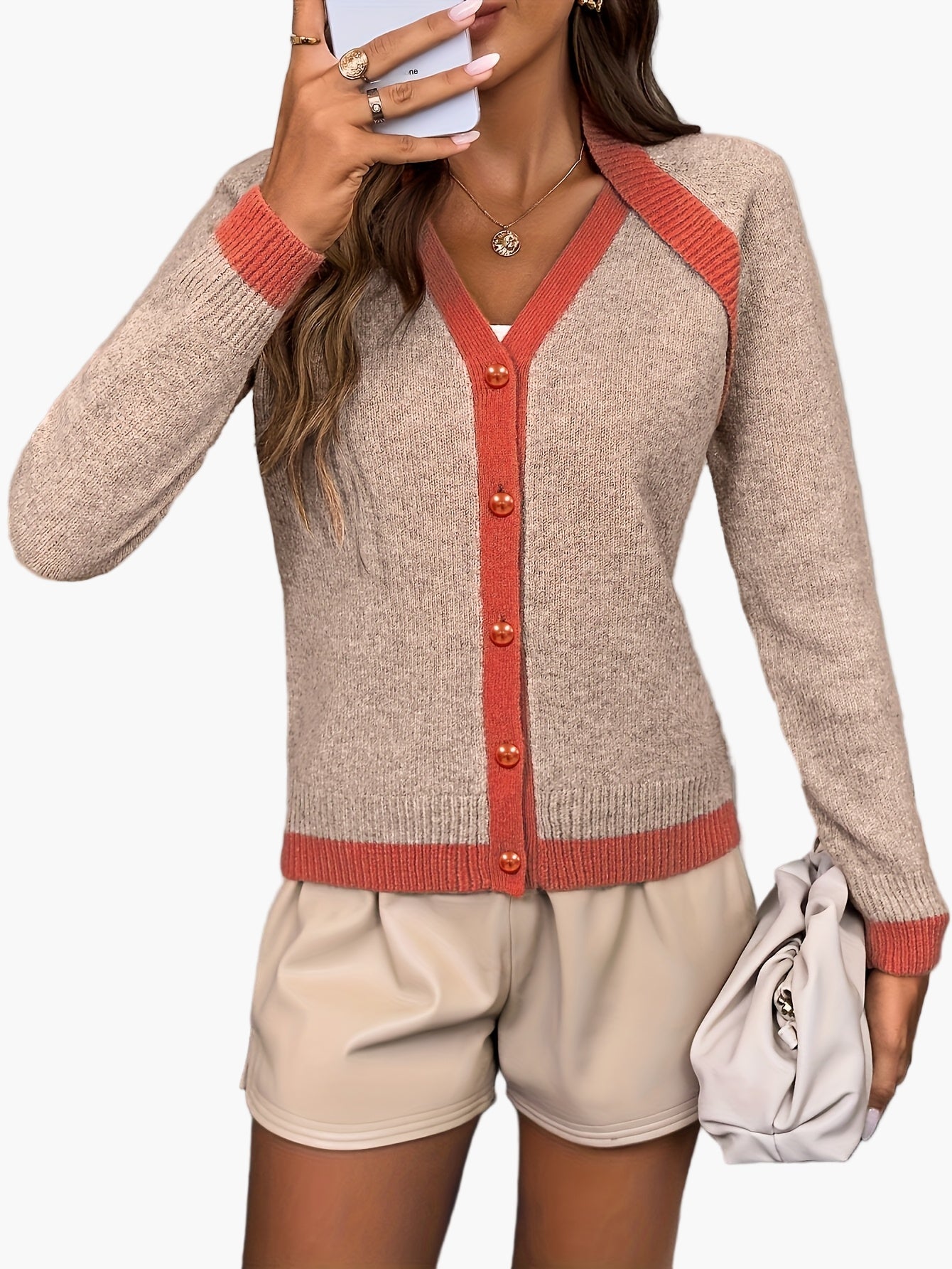 Cardigan Femme Élégant Style Décontracté pour Printemps/Été/Automne
