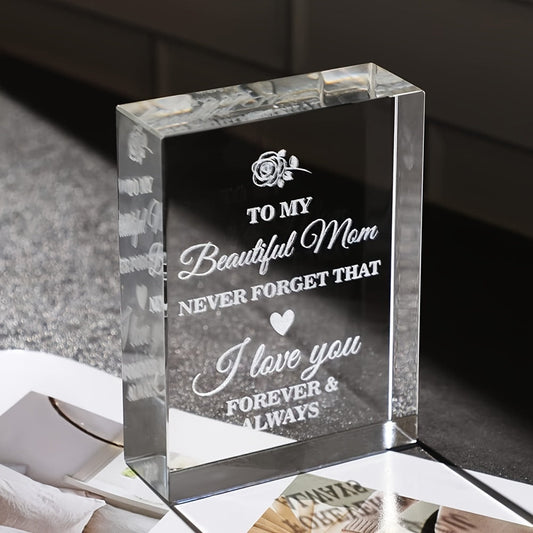 Regalo Decorativo Emocional para Mujer – Placa Grabada con Mensaje de Amor para Mamá, Estilo Art Déco, Ideal para el Día de la Madre o Cumpleaños