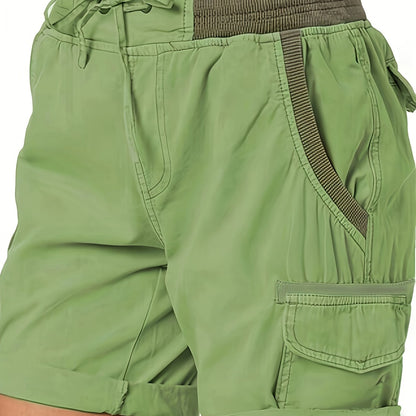 Shorts casual da donna stile cargo con tasche e coulisse – Ideali per l'estate e il tempo libero