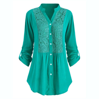 Sara – Chemise en dentelle avec panneau en dentelle