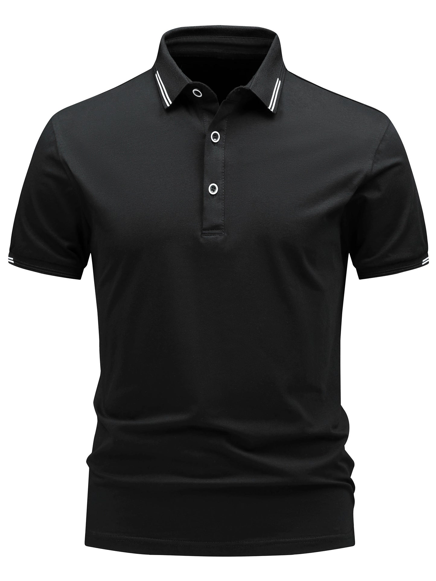 Polo décontracté pour homme à col boutonné style urbain