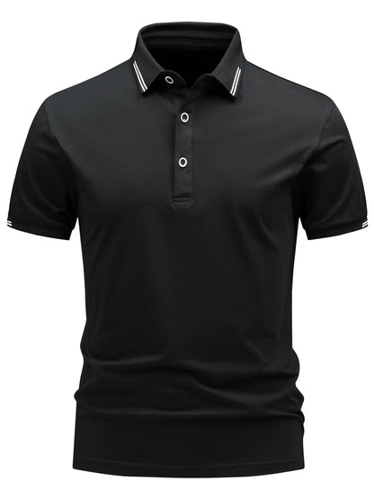 Polo décontracté pour homme à col boutonné style urbain