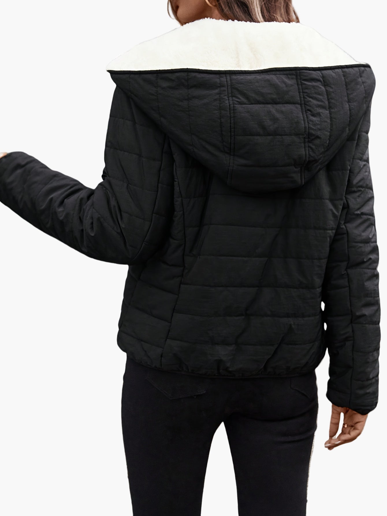 Veste matelassée à capuche pour femme style décontracté hiver chaude