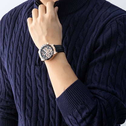 Pull à Col Montant Zippé Homme Style Casual Motif Torsadé pour Automne Hiver