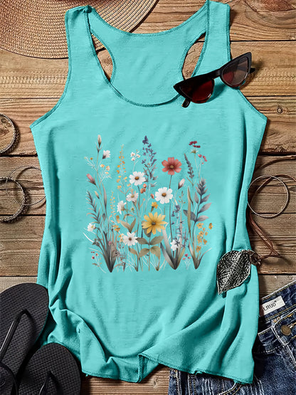 Damski top w stylu boho z kwiatowym, wiejskim wzorem na lato - Casual chic