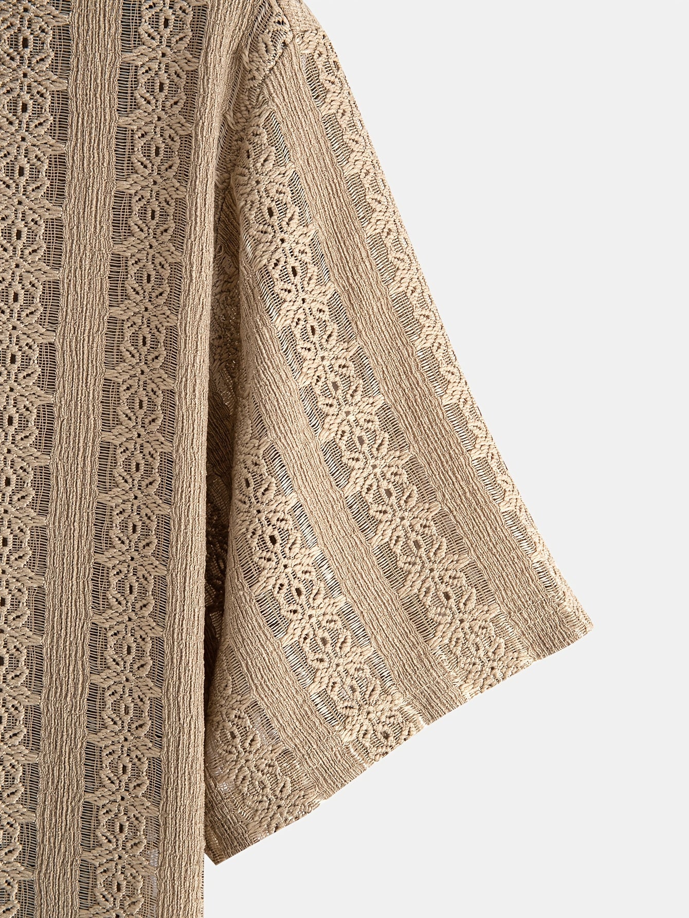 Camisa de vacaciones para hombre de manga corta, estilo resort, elegante y calada