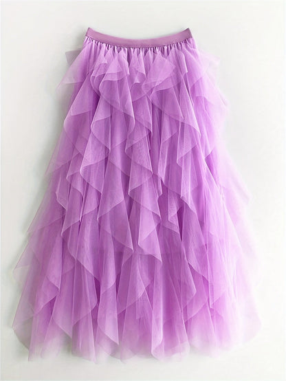 Jupe longue à volants style bohème pour femme, élégante et tendance, idéale pour occasions spéciales et looks romantiques