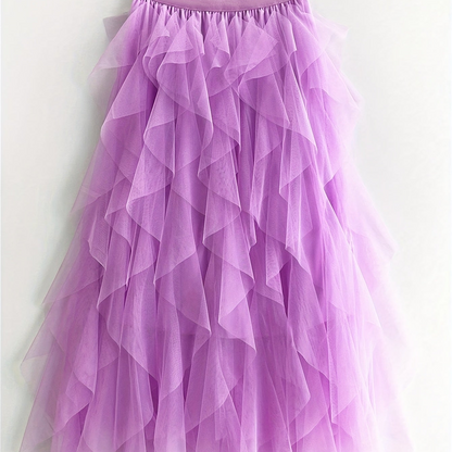 Jupe longue à volants style bohème pour femme, élégante et tendance, idéale pour occasions spéciales et looks romantiques