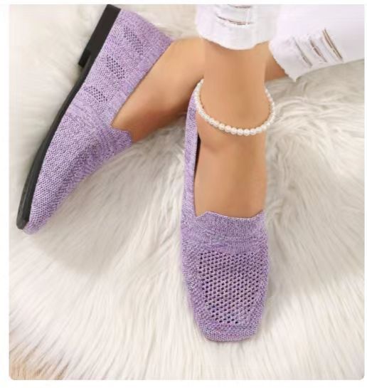 Juliet – Chaussures à Talon Plat Tissées Volantes pour Femmes