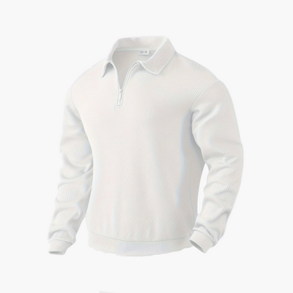 Sweat-shirt pour homme style vintage à col zippé avec motif géométrique – Élégance décontractée pour toutes occasions