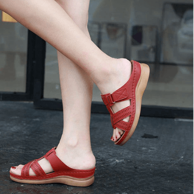 Bekväma slip-in sandaler med kilklack för dam – Chic stil för vardagsbruk