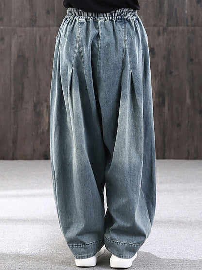 Loszittende broek voor dames in straatstijl met zakken, elastische taille, ideaal voor een modieuze stedelijke uitstraling