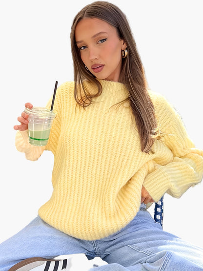 Pull décontracté femme style oversize pour automne et hiver