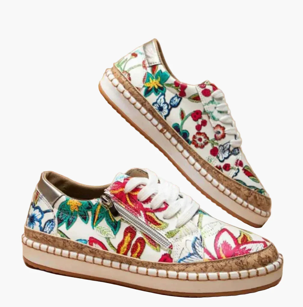 Casual Women's Baskets with Embroidered Floral Style – Urban Fashion and Everyday Comfort