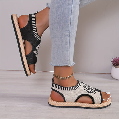 Dames casual sandalen met bloemenpatroon voor de zomer, bohemien chique stijl, dagelijks comfort
