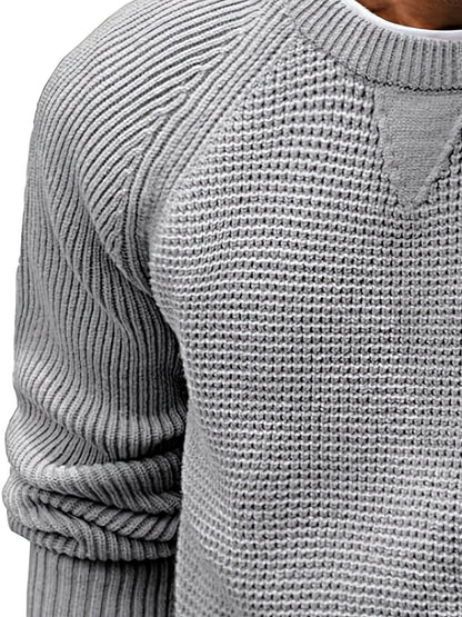 Pull homme style vintage à col rond – Pull-over décontracté pour toutes saisons