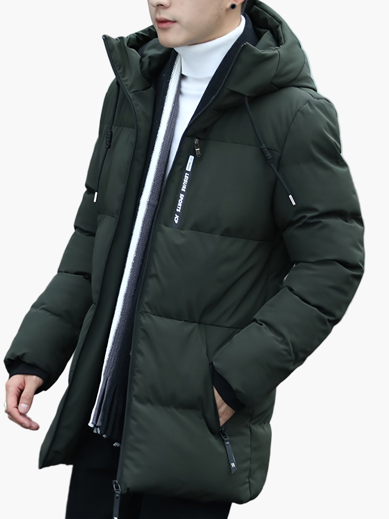 Manteau Homme Long à Capuche Style Urbain pour Hiver et Quotidien