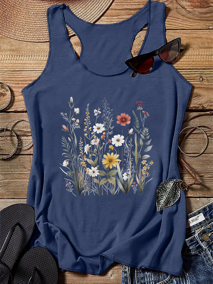 Damski top w stylu boho z kwiatowym, wiejskim wzorem na lato - Casual chic