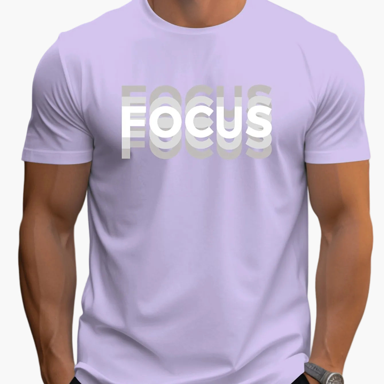 T-shirt Homme Style Moderne avec Motif "FOCUS" – Look Urbain et Inspirant