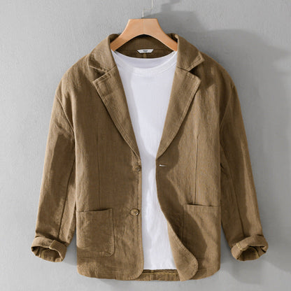 James – Veste de Costume Décontractée à Manches Courtes Rayées