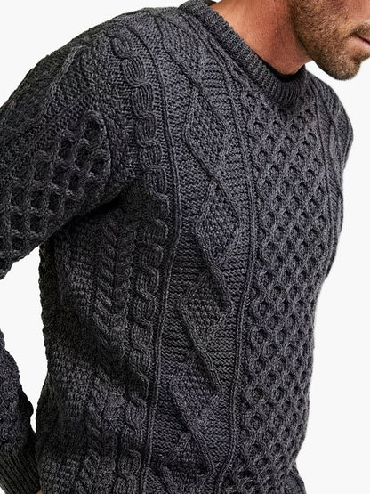 Pull homme style décontracté à col rond torsadé pour l'automne et l'hiver