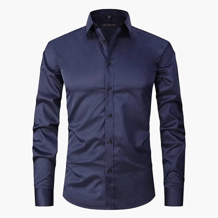 Camisa Ajustada para Hombre Elegante de Negocios y Casual – Mangas Largas, Estilo Moderno