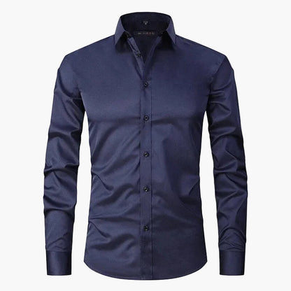 Camisa Ajustada para Hombre Elegante de Negocios y Casual – Mangas Largas, Estilo Moderno