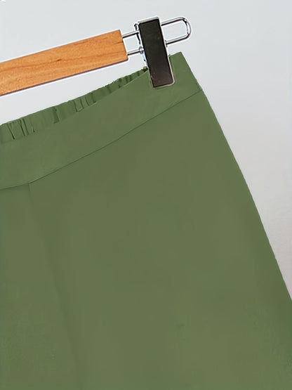 Completo Casual Donna Tunica Senza Maniche e Pantaloni Larghi Stile Moderno