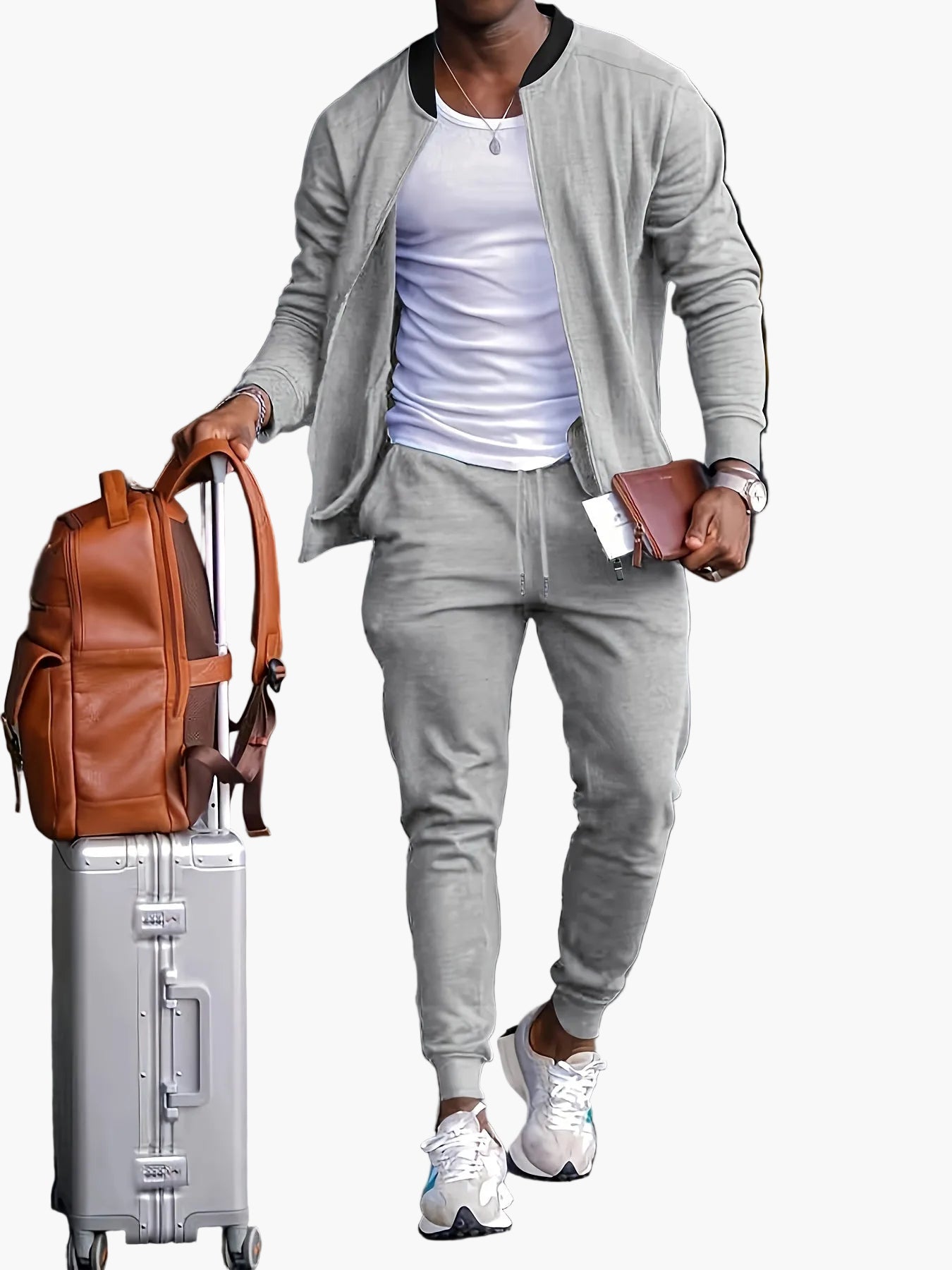 Conjunto de Ropa Deportiva para Hombre Estilo Deportivo Moderno Versátil Ideal para Viajes y Uso Diario