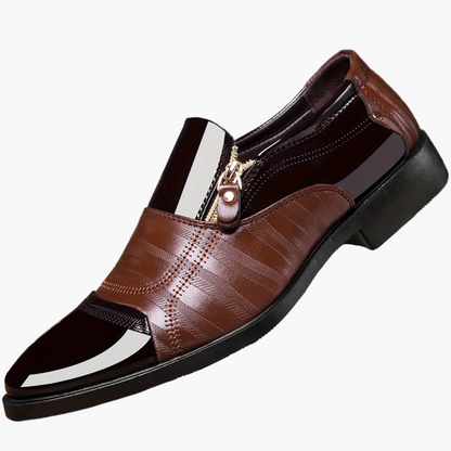 Scarpe eleganti da uomo stile inglese con punta appuntita e chiusura lampo