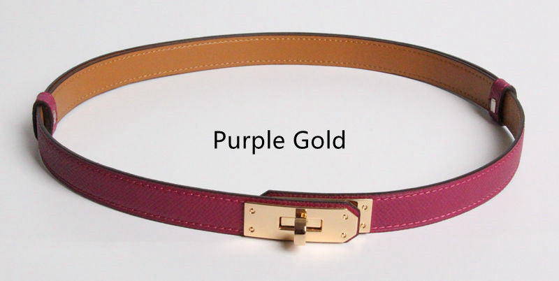 Mary – Ceinture en cuir vegan de haute qualité de 1,8 cm de largeur avec boucle dorée