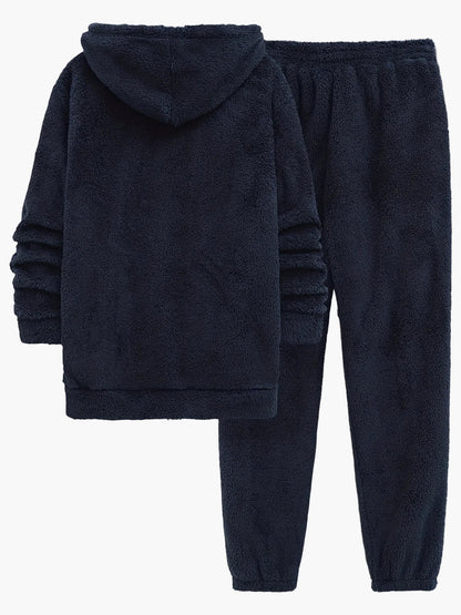 Ensemble décontracté homme survêtement style polaire à capuche pour automne et hiver