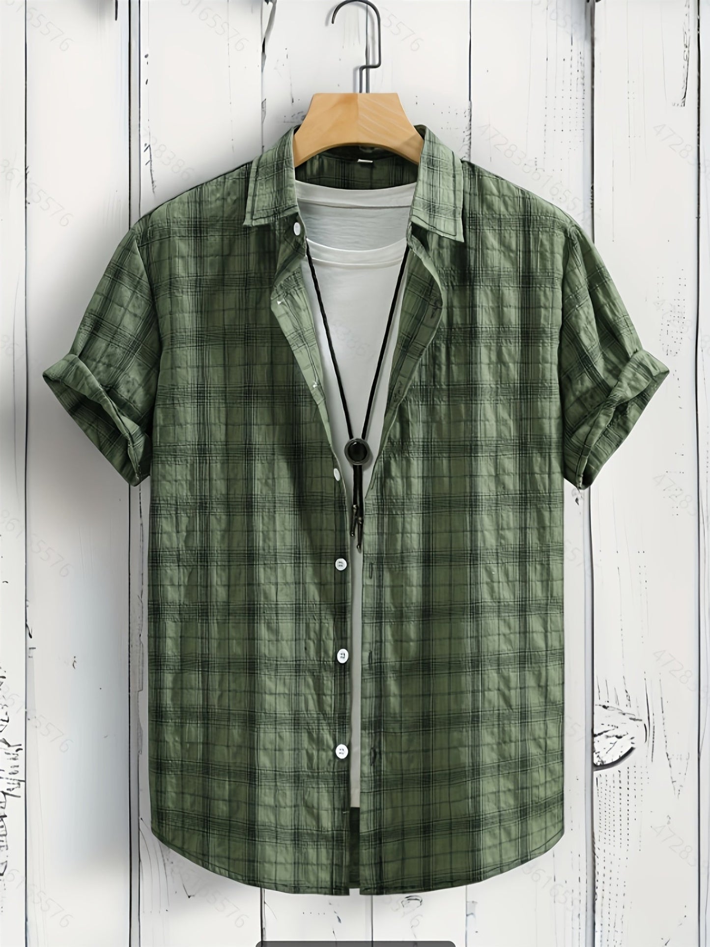 Chemise décontractée à carreaux pour homme – Style estival polyvalent