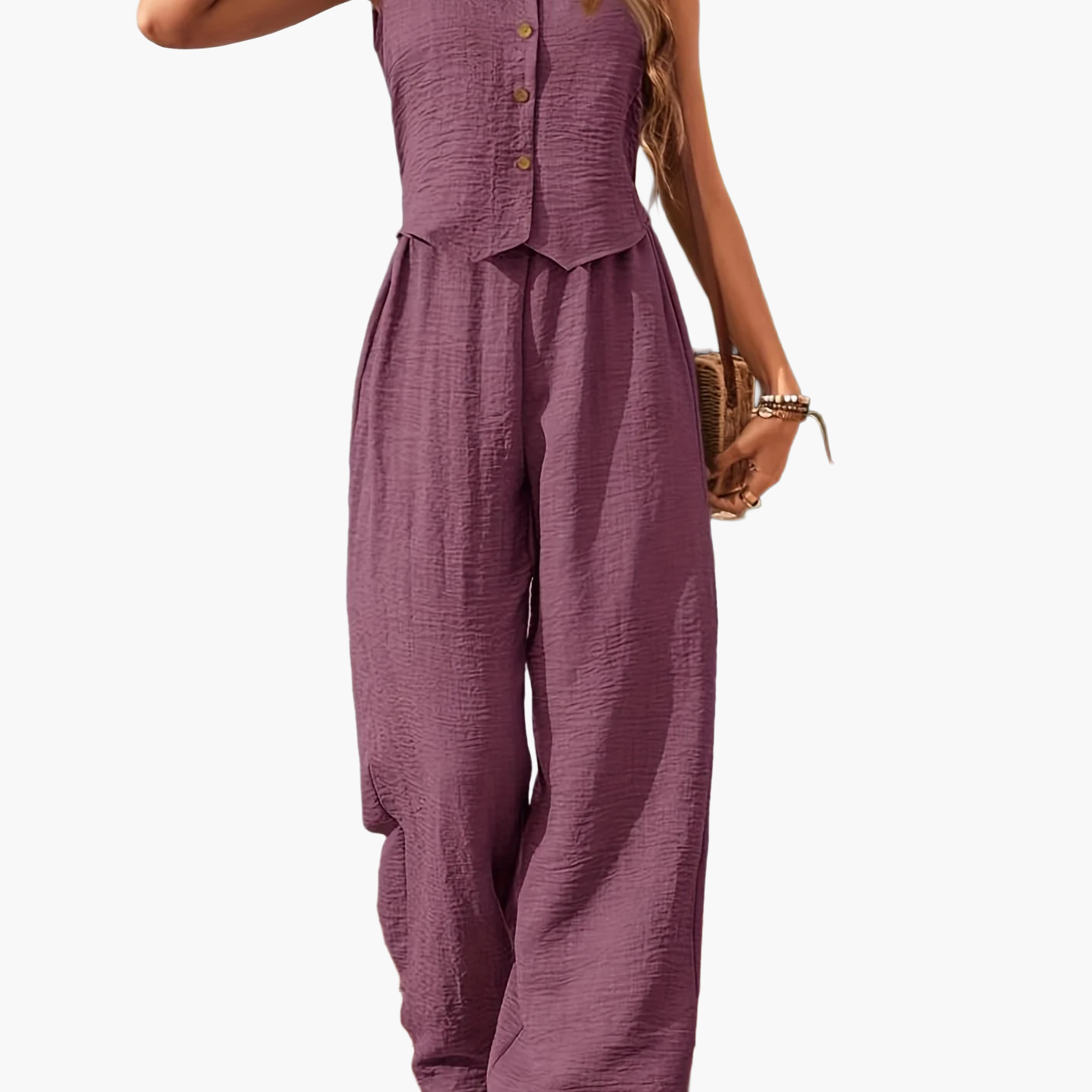 Elegant ærmeløs vestedragt til kvinder – Chic og afslappet look