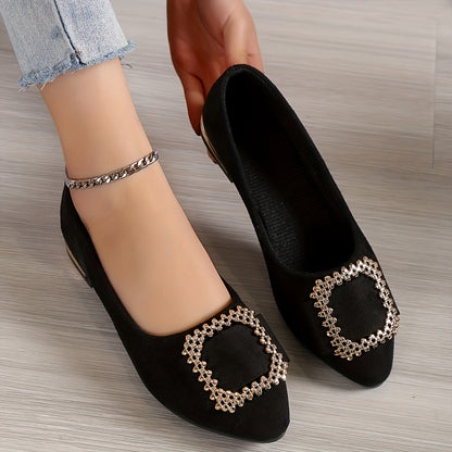 Ballerines élégantes à bout pointu pour femme avec boucle ornementale – Style chic et raffiné pour toutes occasions