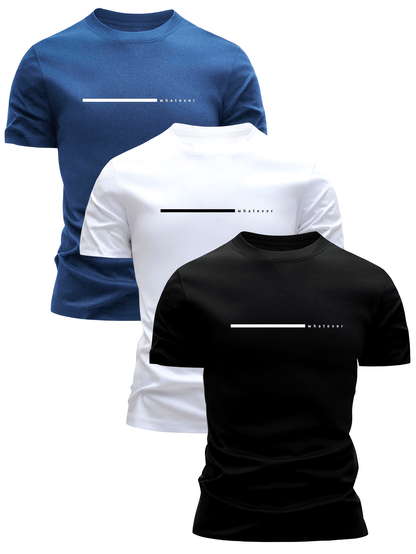 Herret-shirt i afslappet stil med moderne "whatever" tryk til hverdag