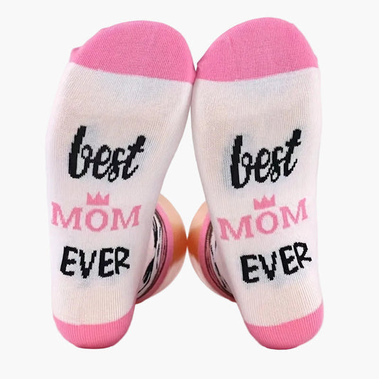 Chaussettes fantaisie femme - Meilleure Maman du Monde - Cadeau original fête des mères